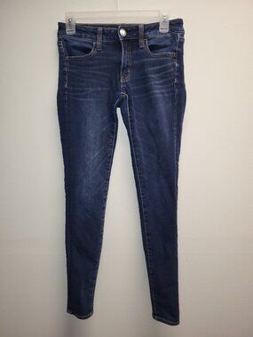 American Eagle Outfitters 360 Super Stretch Jeans Dark Wash Denim Size 2